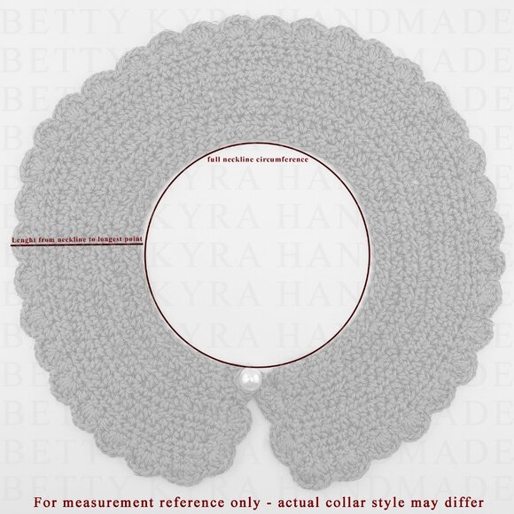 Handmade Crochet White Cotton Collar Neckwear Accessory - Picture 6 of 6